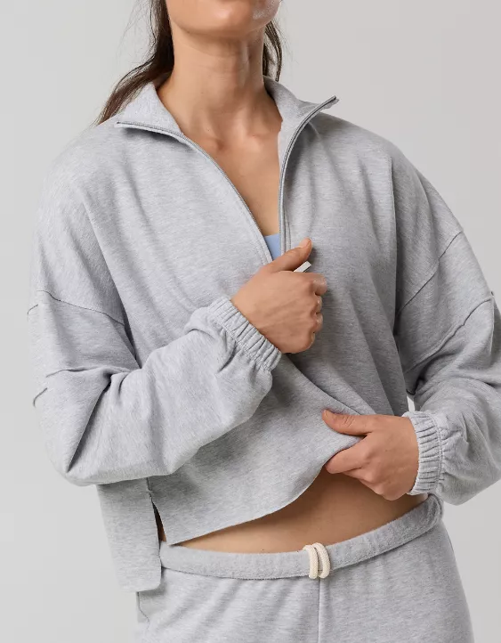 OFFLINE By Aerie OTT Seamed Quarter Zip Sweatshirt - Image 2