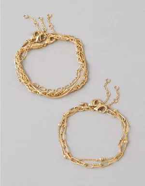 AEO Gold-Tone Bracelets 5-Pack