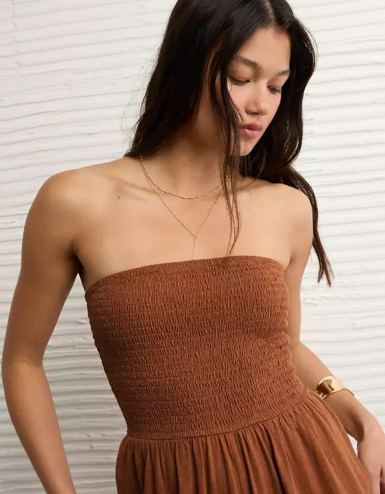 AE Sunchaser Knit Smocked Tube Jumpsuit - Image 6