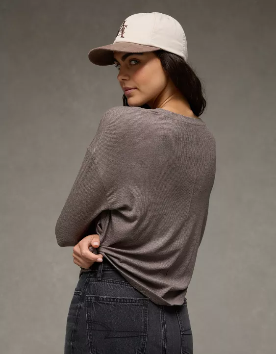 AE Soft & Sexy Long Sleeve Pocket T-Shirt - Image 2