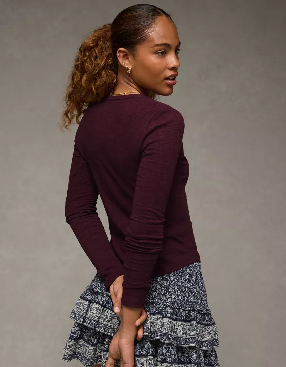 AE Long Sleeve Henley T-Shirt - Image 2