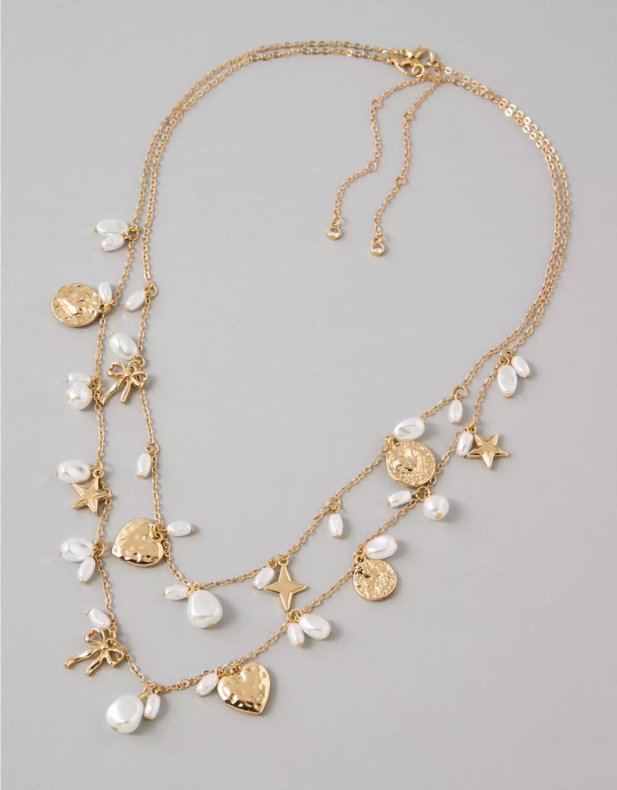 AE Double Chain Pearl Necklace