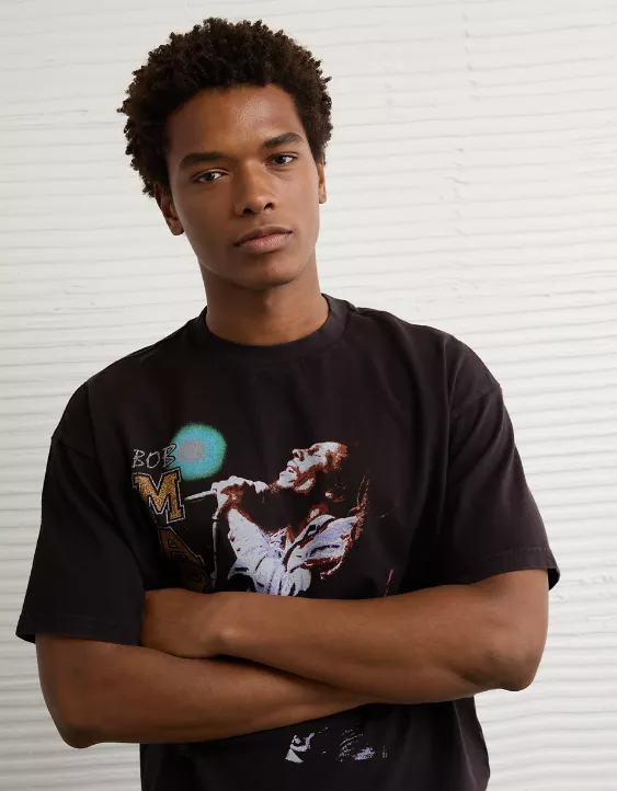 AE Boxy Bob Marley Graphic T-Shirt - Image 7