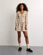 AE Long Sleeve Lace Collar Mini Dress