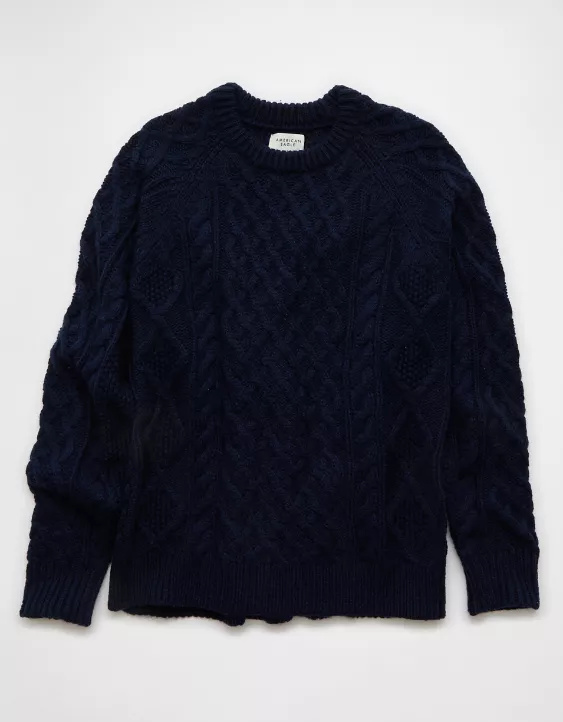 AE Cable Knit Crew Neck Sweater - Image 3