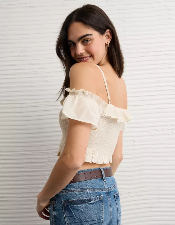 AE Smocked Cold Shoulder Cami - Image 2