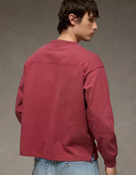 AE Boxy Long-Sleeve V-Neck T-Shirt - Image 2
