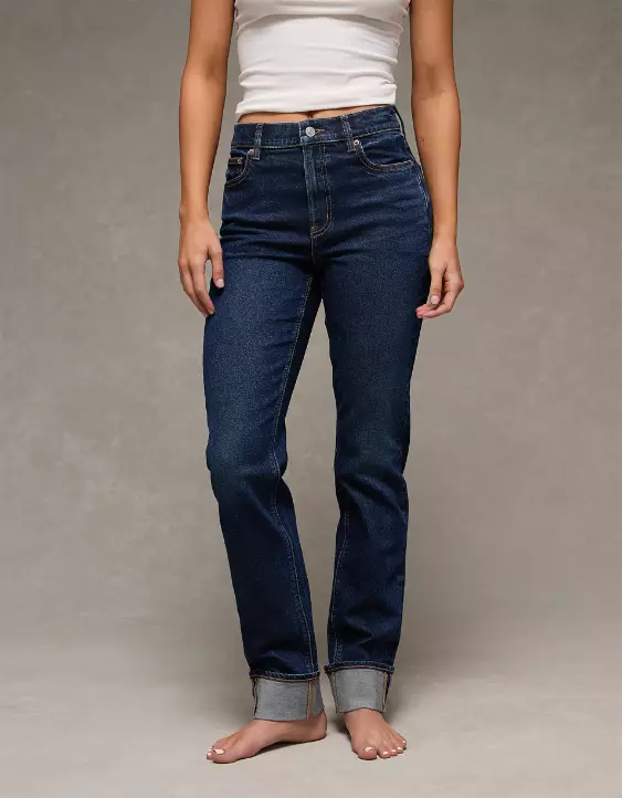 AE Stretch Super High-Waisted Straight Jean - Image 6