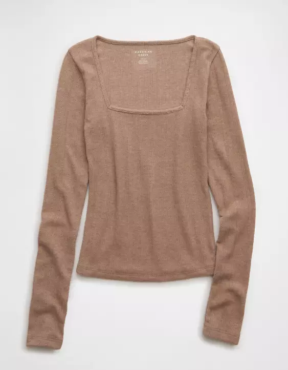 AE Long Sleeve Square Neck T-Shirt - Image 3