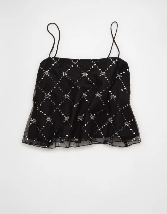AE Sequin Mesh Cami Top - Image 3