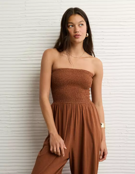 AE Sunchaser Knit Smocked Tube Jumpsuit - Image 5