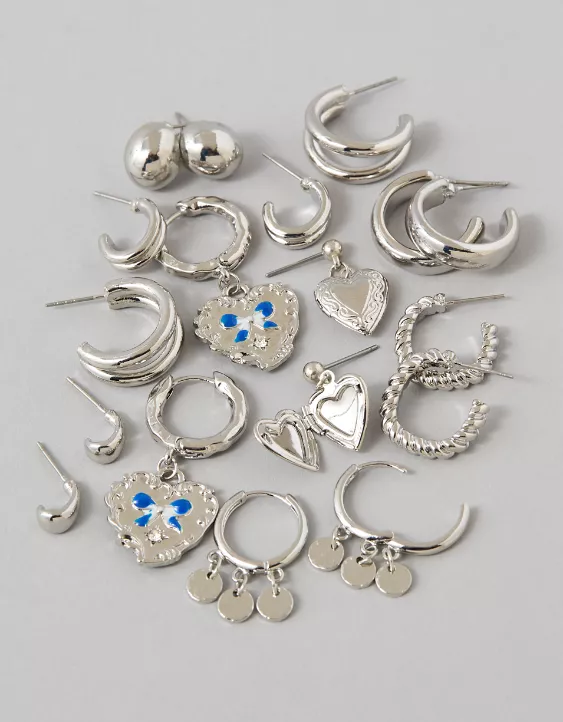 AE Silver Bow Earrings 9-Pack - Image 3