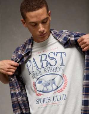 AE Boxy Pabst Blue Ribbon Graphic T-Shirt