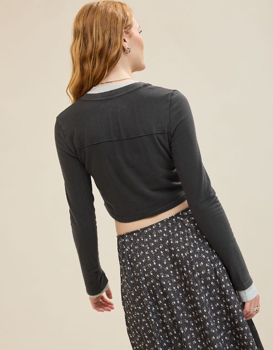 Aerie Happy Snit Cardi T-Shirt - Image 3