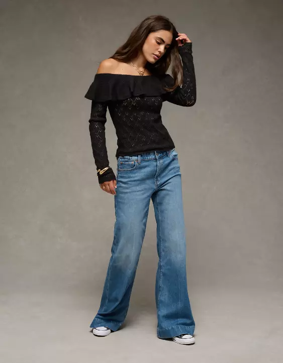 AE Ruffle Off-The-Shoulder Sweater - Image 5