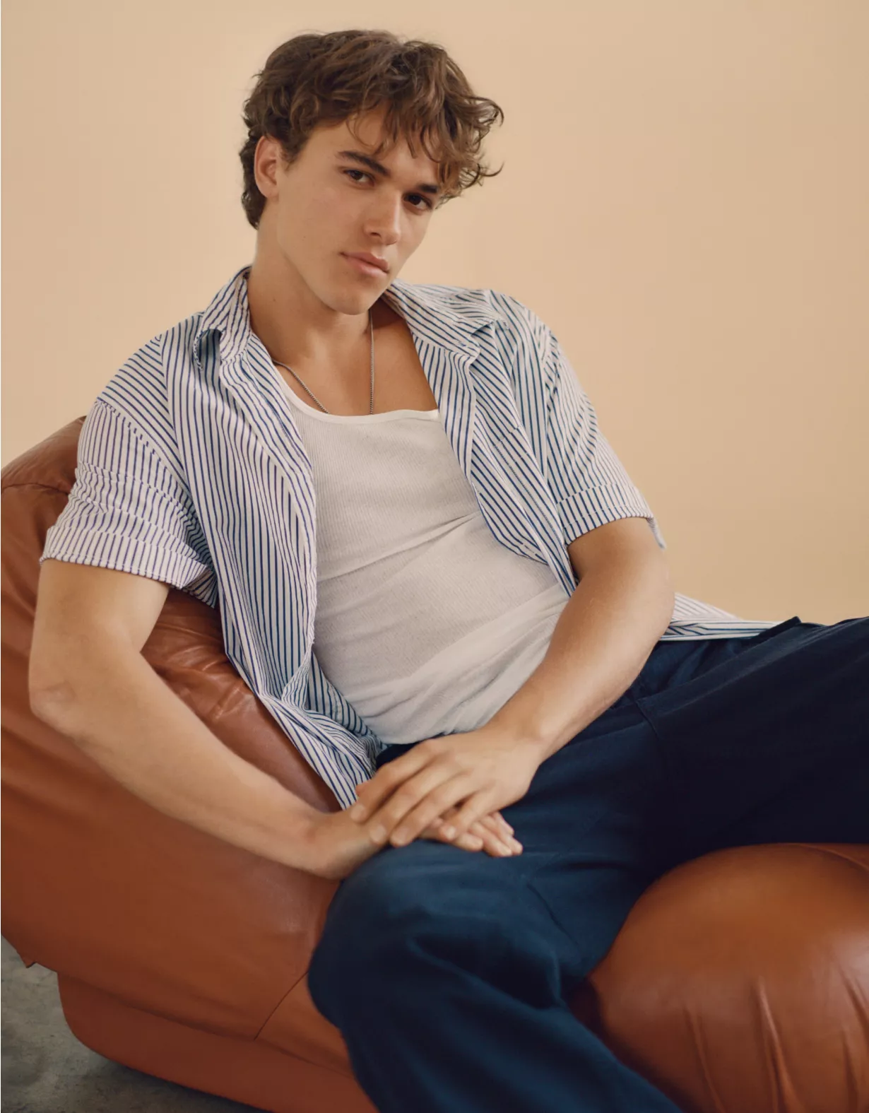 AE Poolside Poplin Striped Button-Up Shirt