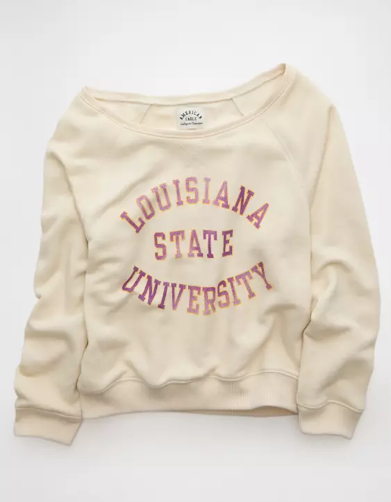 AE LSU Tigers Graphic Off The Shoulder Sweatshirt - Image 3