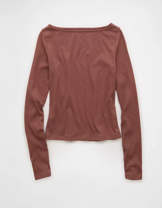 AE Long Sleeve Boatneck Baby Tee - Image 3