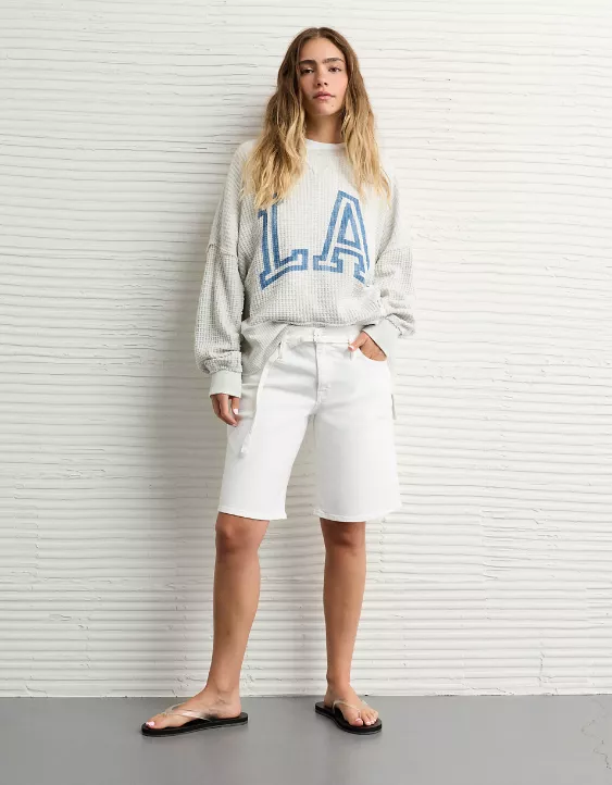 AE Big Hug Crew Neck Waffle Sweatshirt - Image 5