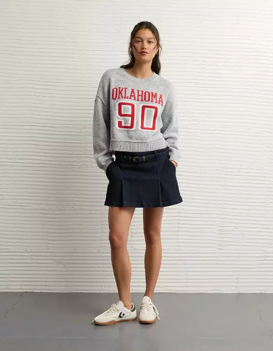 AE Oklahoma Sooners Cropped Sweater - Image 5