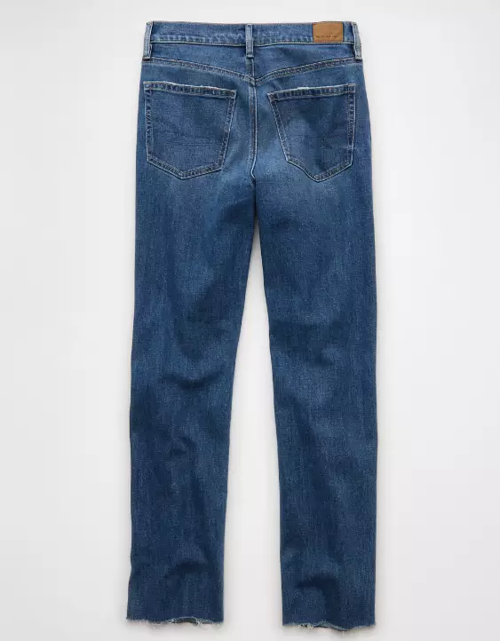 AE Stretch Ripped Super High-Waisted Straight Jean - Image 4