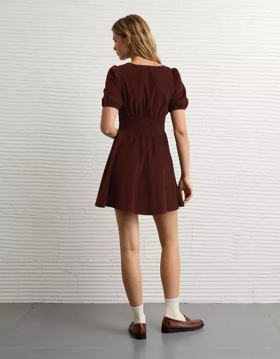 AE V-Neck Corduroy Mini Dress - Image 2