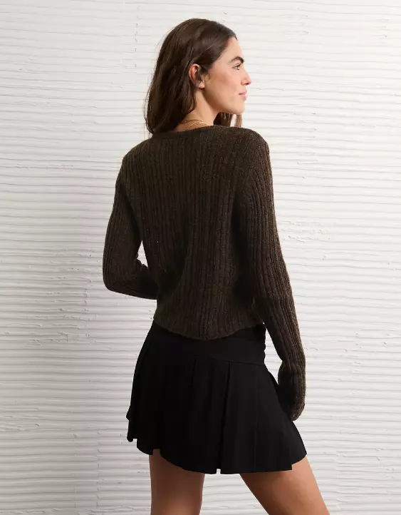 AE Fitted Crew Neck Cardigan - Image 2