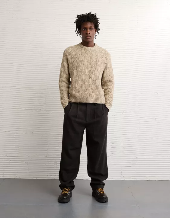 AE Cable Knit Crew Neck Sweater - Image 5
