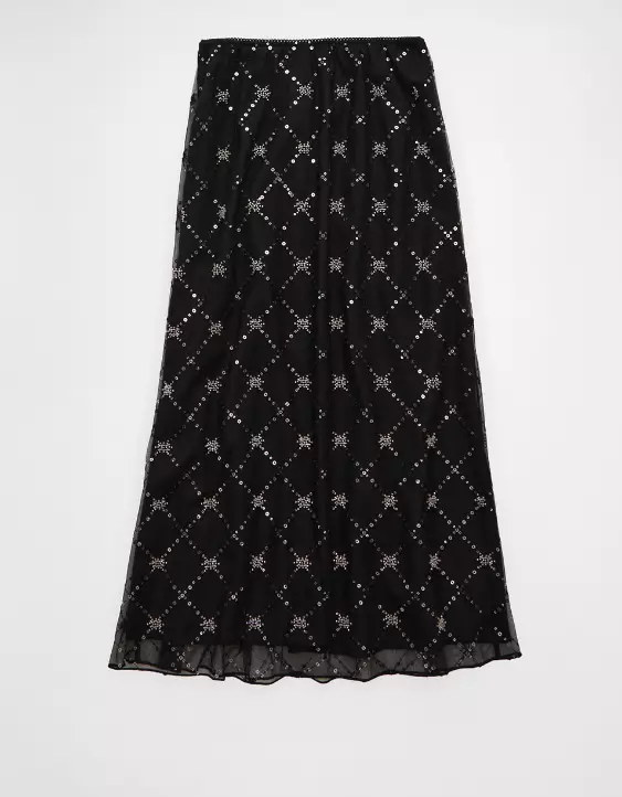 AE High-Waisted Sequin Maxi Skirt - Image 4
