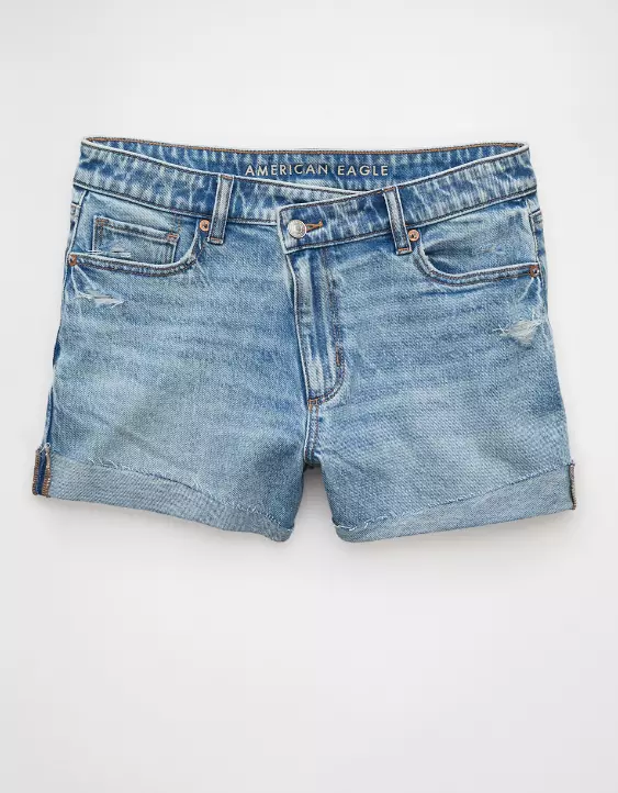AE Stretch Ripped Denim Mom Short - Image 3