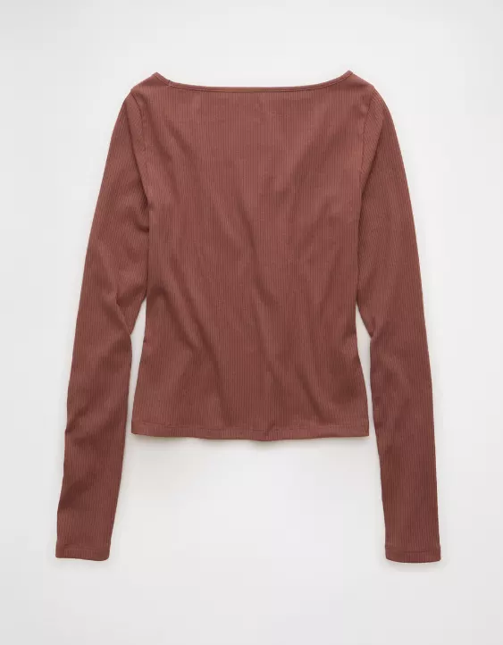 AE Long Sleeve Boatneck Baby Tee - Image 4