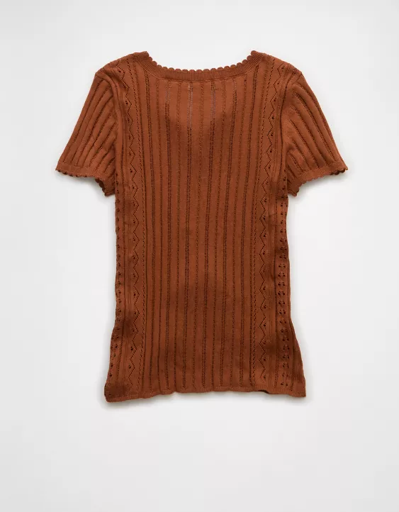 AE Henley Pointelle Sweater T-Shirt - Image 4