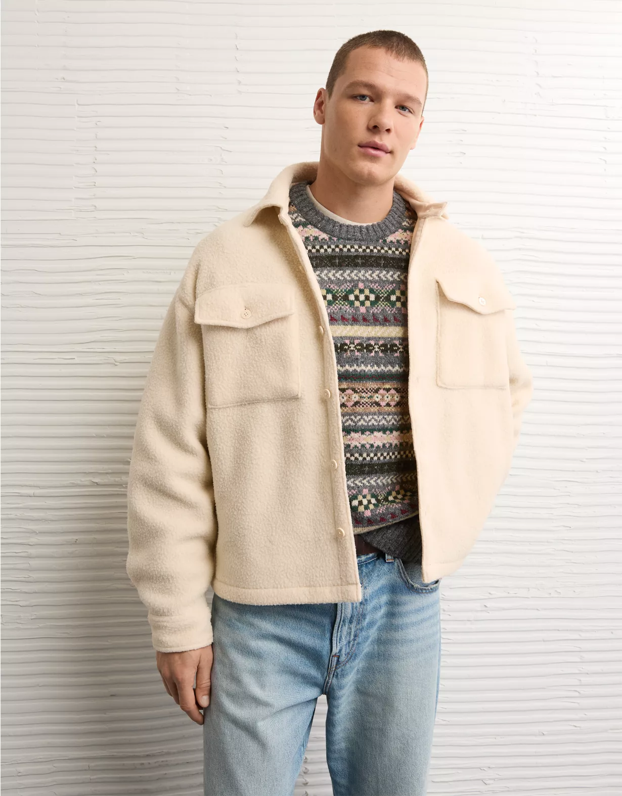 AE Sherpa Fleece Shacket