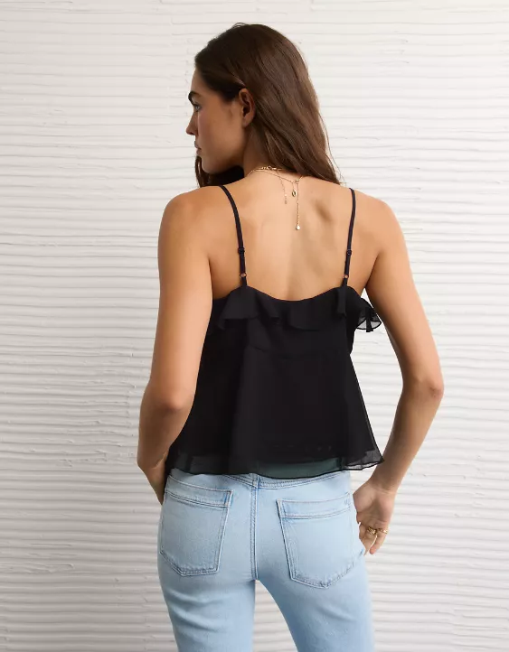 AE Ruffle Tie-Front Cami Top - Image 2