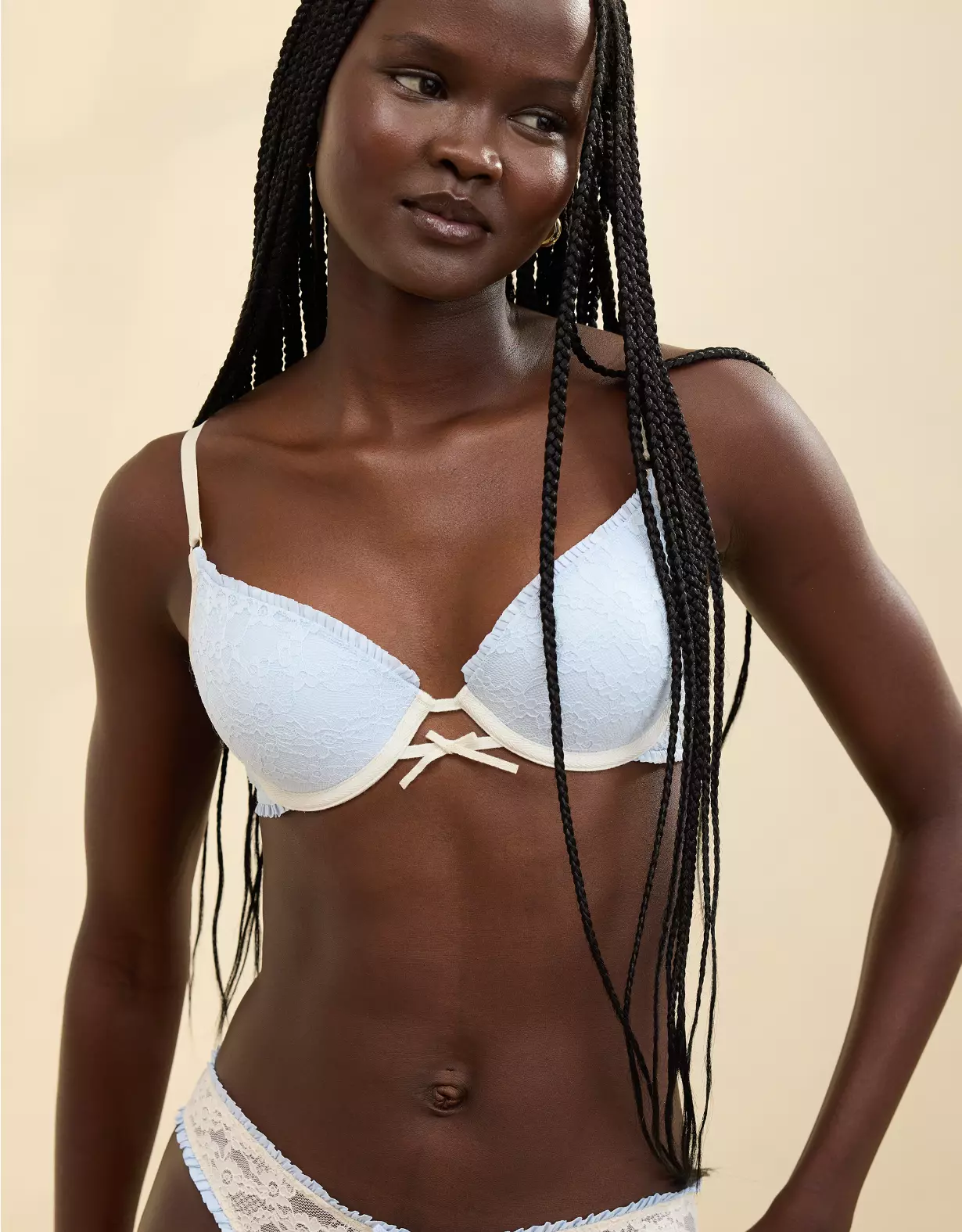 Show Off Vintage Lace Plunge Push Up Bra