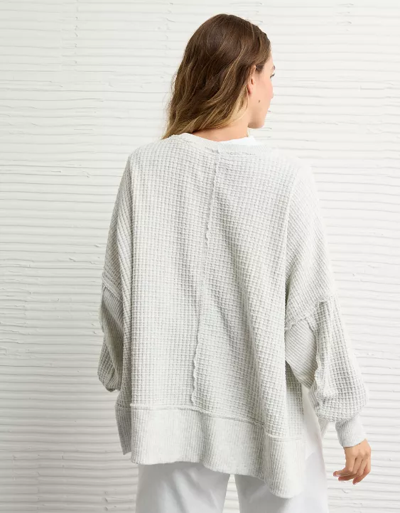 AE Big Hug Crew Neck Waffle Sweatshirt - Image 2