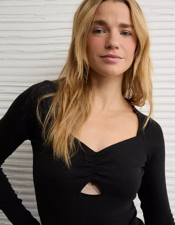 AE Long Sleeve Bow Front Bodysuit - Image 5