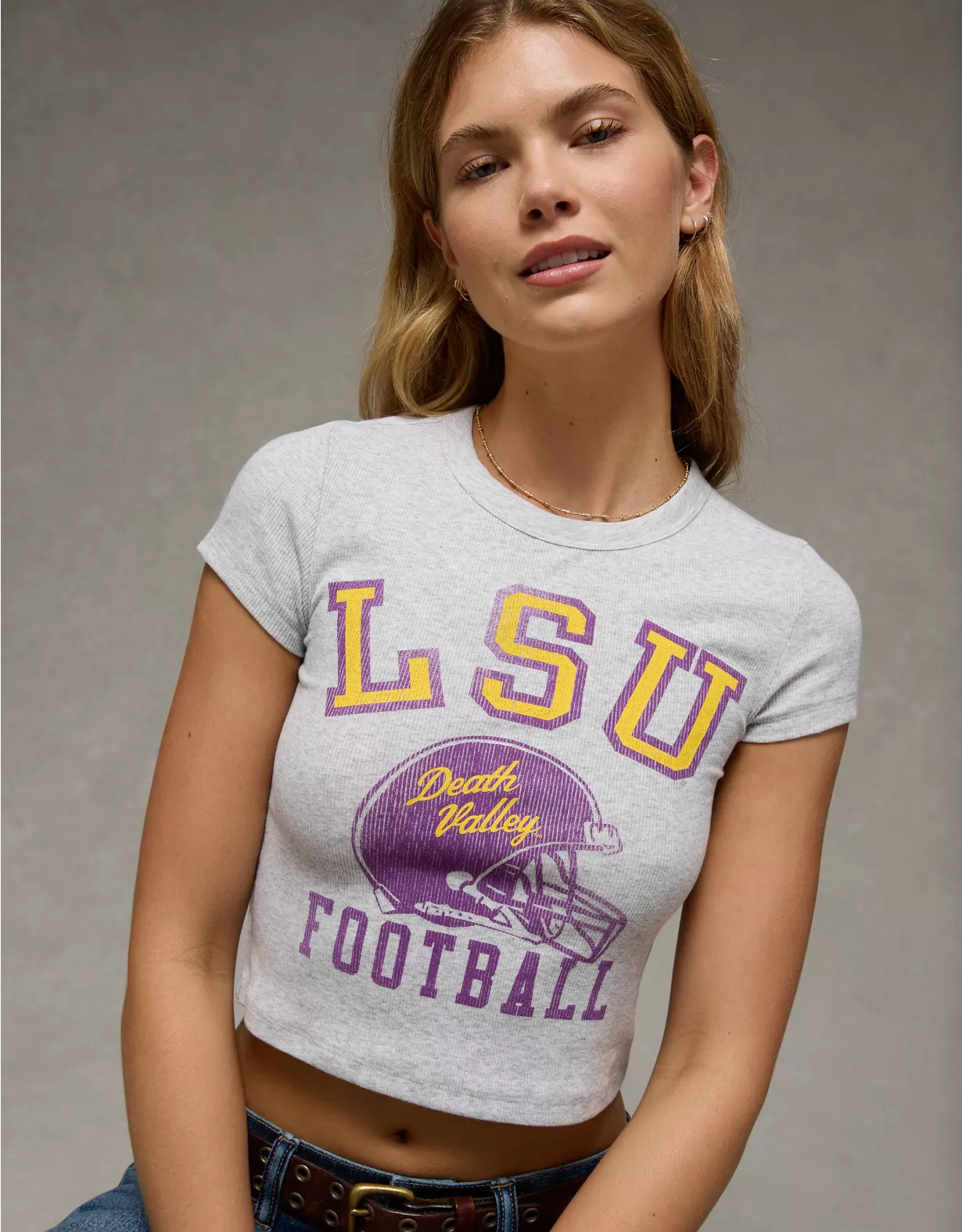 AE LSU Tigers Graphic Cropped Baby Tee