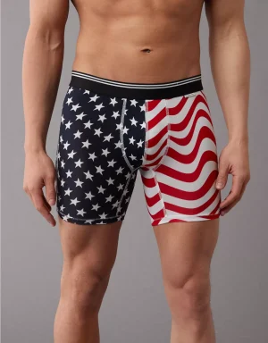 AEO Men's Stars & Stripes 6" Ultra Soft Boxer Brief