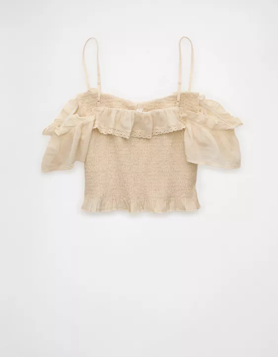 AE Smocked Cold Shoulder Cami - Image 4