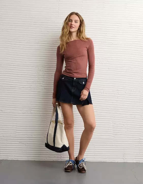 AE Long Sleeve Boatneck Baby Tee - Image 5