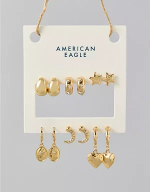 AE Star & Heart Earrings 6-Pack