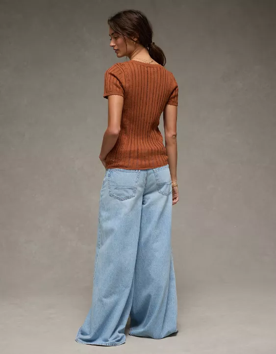 AE Henley Pointelle Sweater T-Shirt - Image 2