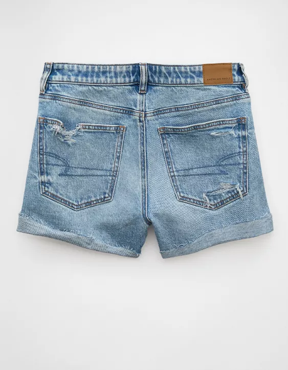 AE Stretch Ripped Denim Mom Short - Image 4