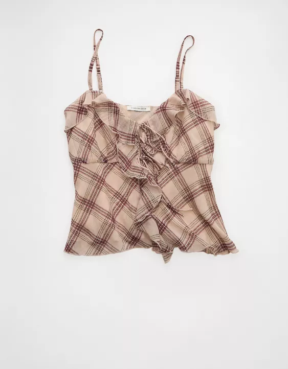 AE Ruffle Tie-Front Cami Top - Image 3