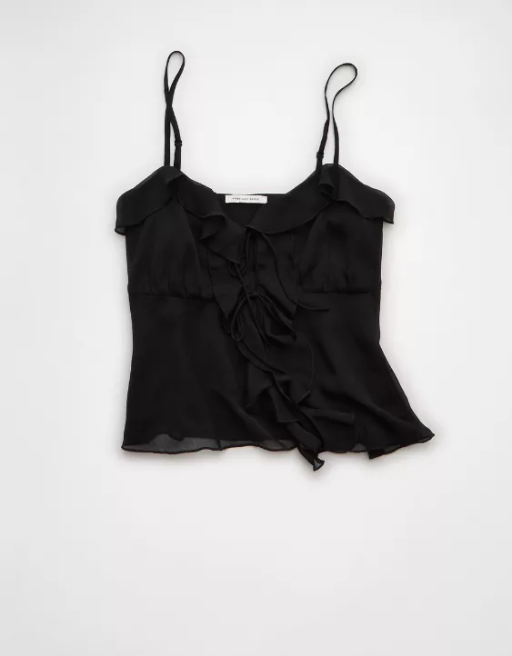 AE Ruffle Tie-Front Cami Top - Image 3