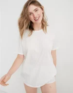 Aerie Distressed Basic Boyfriend T-Shirt