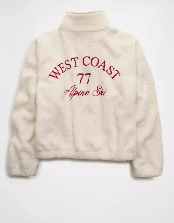 AE Sherpa Fleece Graphic Henley Sweatshirt - Image 4