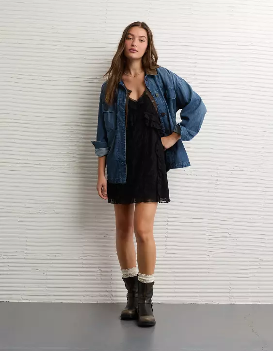 AE Ruffle Lace Mini Dress - Image 5