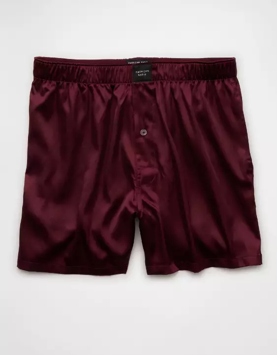 AEO Men's Solid Satin Pocket Boxer Short - Image 3